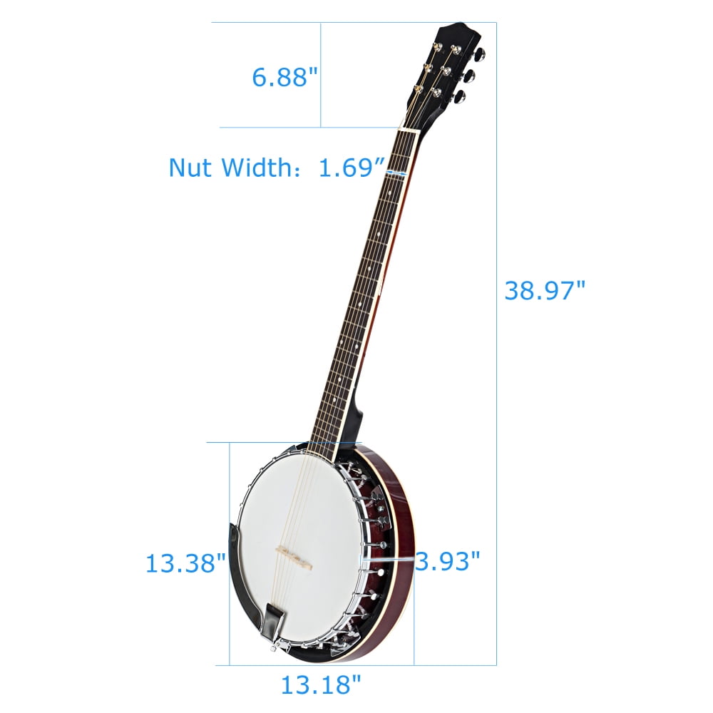 Top Grade Exquisite Professional Sapelli Notopleura Wood Alloy 6 String Banjo