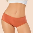 thumbnail image 4 of Women's Mid Rise Solid Cotton Brief Panties Soft Stretch Breathable Full Coverage Underwear Comfort Daily Ladies Bikini Panties ,S,Ginger, 4 of 6