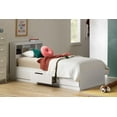 thumbnail image 1 of South Shore Reevo Twin Mates Bed with Bookcase Headboard Set, in Pure White, 1 of 14