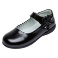 thumbnail image 4 of FINALGANG Kids Girls Adjustable Single Strap Plain Glossy Mary Jane Shoes Smooth Insole Low Flat Heel School Performance Formal Dress Shoes Lovely Shoes 4.5-5 Years, 4 of 5