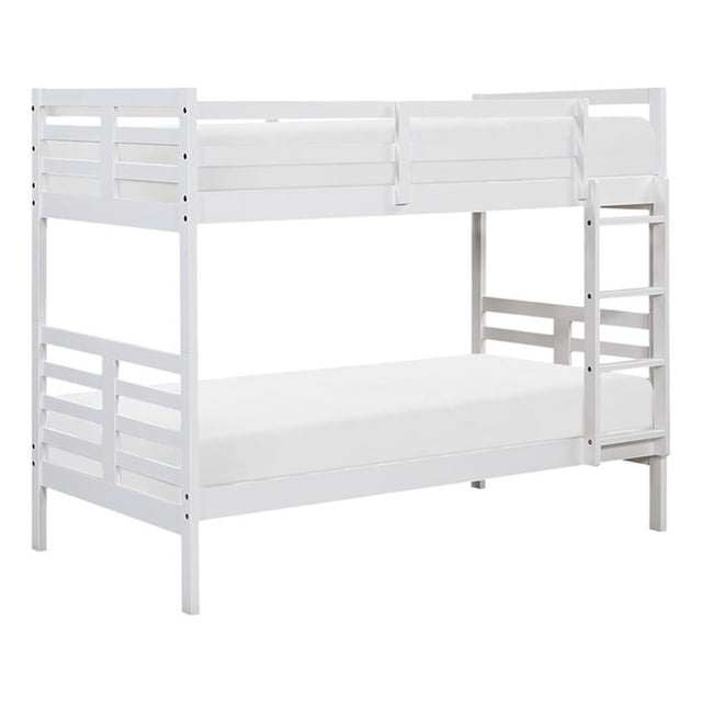 Pemberly Row Lit Superposé Contemporain en Pin Simple/Simple, Blanc