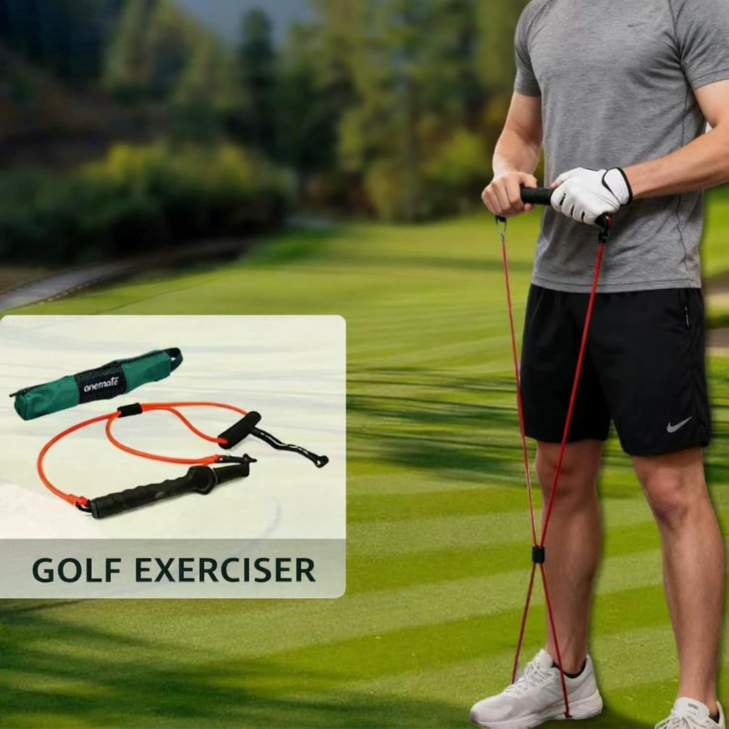 A99 Golf Men & Women Exercise Resistance Bands Comfort Handles Great for Workouts Physical Therapy Yoga Exercise Bands Pull up Bands, Red