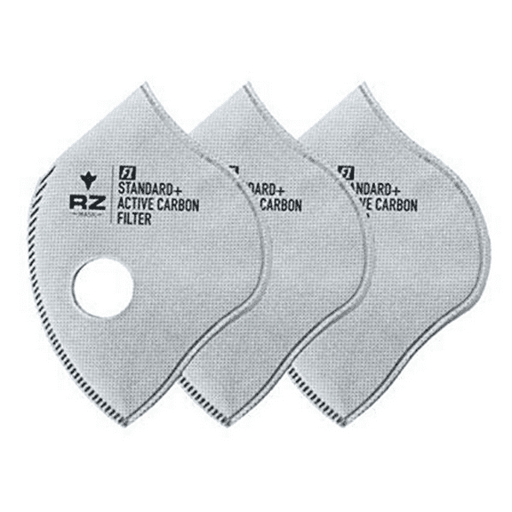 RZ Mask F3 High-Flow Active Carbon Replacement Filters for Air Filtration Face Mask [3-pack] Medium