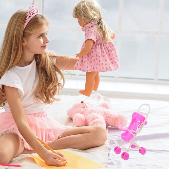 HLONK Baby Doll Stroller with Simulation Dolls Pushchair for Children Toy