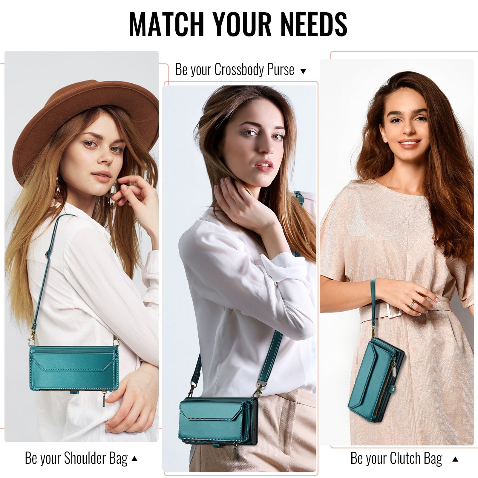 Asuwish Compatible with Samsung Galaxy A17 5G Zipper Wallet Phone Case Tempered Glass Screen Protector Crossbody Lanyard Strap Flip Card Holder Slot Cell Cover for A 17 17A G5 Women Girls Green