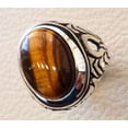 thumbnail image 3 of Tiger Eye Mans Ring, Natural Tiger Eye Ring, Birthstone Ring, Silver Jewelry, 925 Silver Ring, Birthday Gift, Heavy Mens Ring, Arabic Design, Ottoman Style Ring, Christmas, Turkey Mens Signet Ring, 3 of 3