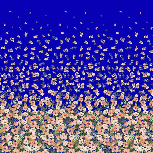 Soimoi Modal Satin Fabric Leaves & Flower Panel Decor Fabric Printed Yard 42 Inch Wide