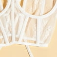 thumbnail image 6 of Milageto Lace Corset Belt Adjustable Fashion Push up Tie Back Corset Waist Corset Top White, 6 of 7