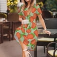 thumbnail image 3 of Naloa Hand Drawn Strawberry Print Womens Summer A-Line Dress with Pockets,Short Sleeve Dresses,Flowy Beach Swing Dress for Vacation Travel, 3 of 6