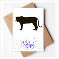 thumbnail image 1 of Black Tiger Animal Portrayal Welcome Back Greeting Cards Envelopes Blank, 1 of 3