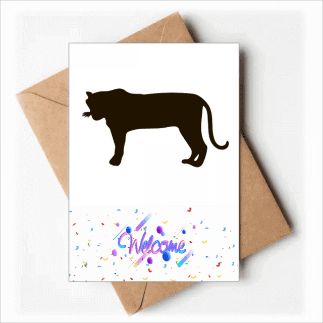 Black Tiger Animal Portrayal Welcome Back Greeting Cards Envelopes Blank