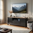 thumbnail image 6 of Ginie TV Stand Media Cabinet- Black and Brown Rubberwood- 75 Inch, 6 of 7