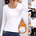 thumbnail image 5 of Ropa interior térmica de manga larga para mujer, camiseta con forro polar suave y micropolar, capa base cálida de invierno, 5 of 5