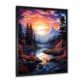 thumbnail image 2 of Designart "Kawaii Borealis Landscape" Aurora Borealis Picture Framed Wall Art Prints, 2 of 5