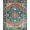 Blue Rust, Pattern 11, variant on Design&I 8'x10' Washable Area Rug Extra Large Skid-Resistant Low Profile Oriental Vintage Medallion With Distressed Boho Floral Border Accents for Living Room, Family