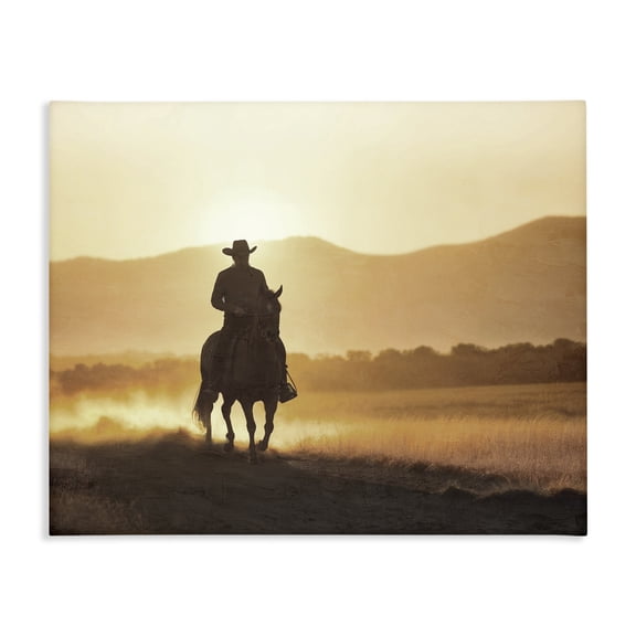 Stupell Industries Contemporary Cowboy's Ride Home Canvas Art, 20 x 16, by Kim Allen