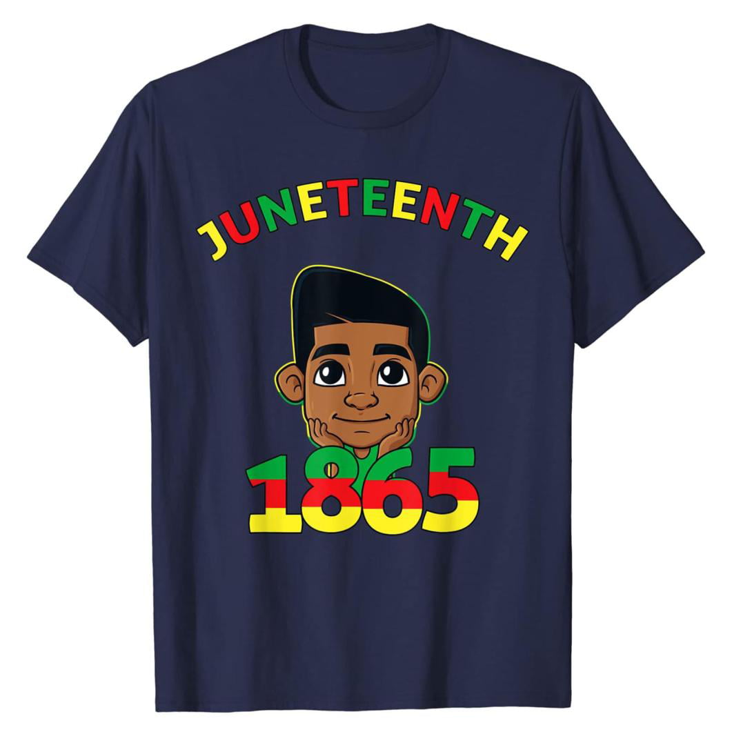 Womens Happy Juneteenth Day Shirt Short Sleeve Crew Neck Cable Casual Top