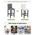 thumbnail image 3 of Farmhouse Beige White Striped Bar Stool Covers Set of 2, Modern Stripes Stretch Washable Bar Chair Covers with Backs, Removable Pub Counter Height Chair Cover for Kitchen Dining Room Cafe, 3 of 7
