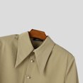 thumbnail image 5 of INCERUN Men Shirt Solid Color Lapel Long Sleeve Button Irregular Shirts For Man Streetwear Fashion Casual Tops, 5 of 8