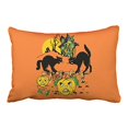 thumbnail image 1 of RYLABLUE Abstract Vintage Fashion Two Halloween Black Cats And Haunted Pumpkin House Polyester 20 x 30 Inch Rectangle Throw Pillow Covers With Hidden Zipper Home Sofa Cushion Decorative Pillowcases, 1 of 1