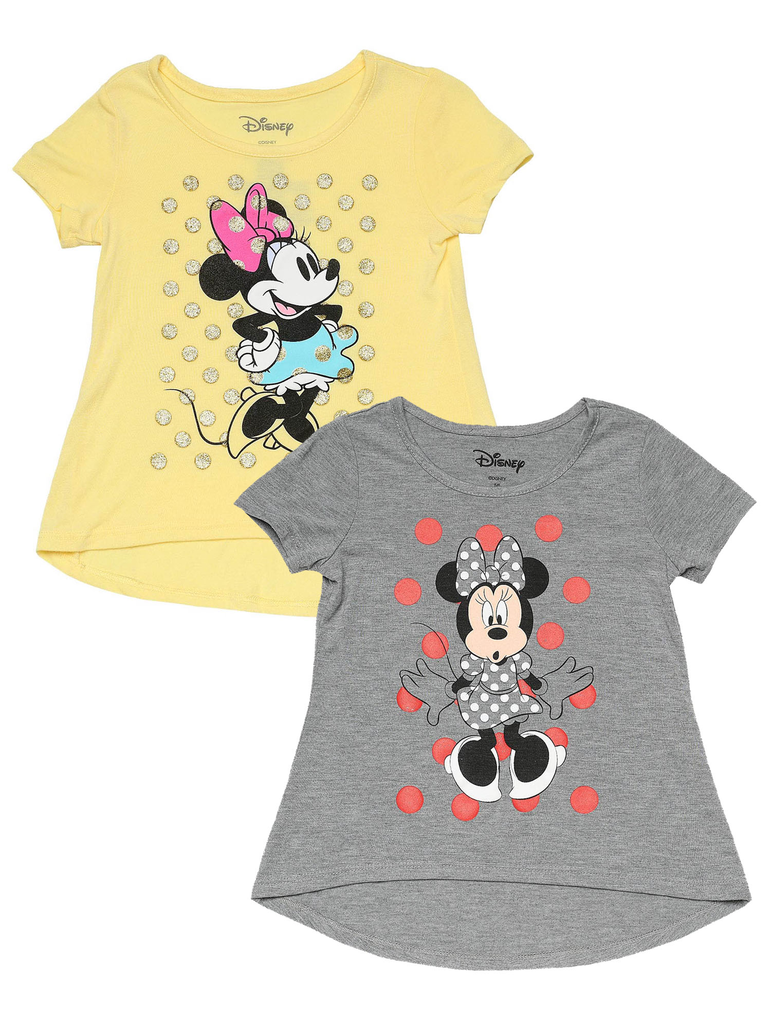 Disney Minnie Mouse Girls 2-Piece Perfect Picture Shorts and Graphic Tee Shirt Set Grey//Pink