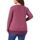 thumbnail image 3 of Blusas de manga larga de talla grande Agnes Orinda para mujeres, túnica de cuello cuadrado, blusa de otoño e invierno con dobladillo de encaje 4X fucsia, 3 of 5