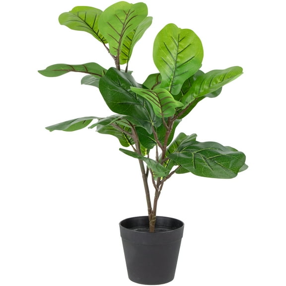 Northlight 29" Dark Green Artificial Fiddle Leaf Fig Potted Plant
