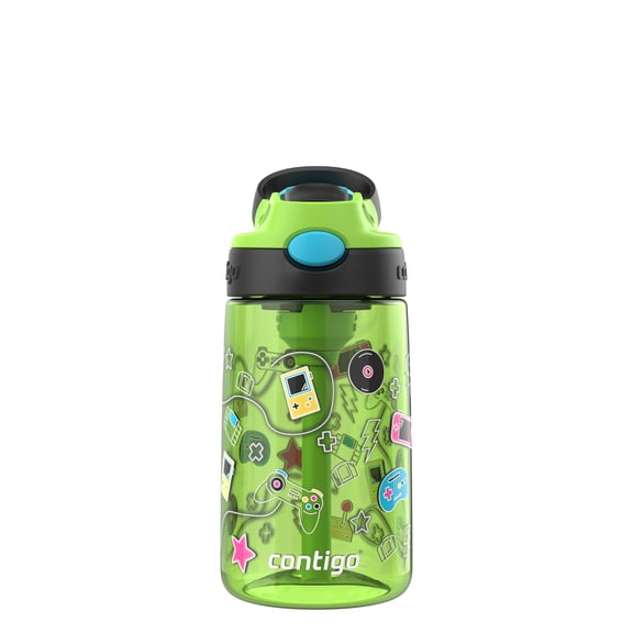 Bouteille d’eau antifuite pour enfants Contigo Aubrey, 414 mL (14 oz), vert lime et jeux vidéo
