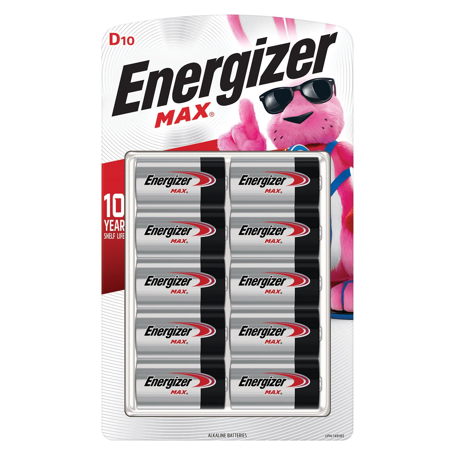Energizer MAX Alkaline D Batteries, 10Pack