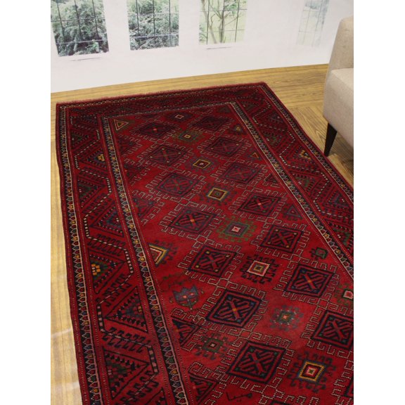 Vintage Edwine Red/Green Runner, 4'10" x 9'2"