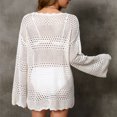 thumbnail image 5 of Women Swimsuit Crochet Swim Cover Up Summer Bathing Suit Swimwear Knit Pullover Beach Dress, 5 of 9