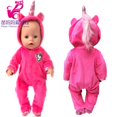 thumbnail image 4 of Ropa para muñecas de 43cm, peleles de piel rosa, Conjunto de pijama de unicornio para bebés de 17 pulgadas, chaqueta para muñecas, ropa de invierno, 4 of 4