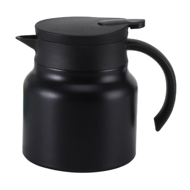 Jarras de café aisladas de acero inoxidable con base de silicona antideslizante y aislamiento para café. negro