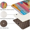 thumbnail image 5 of 2 Pieces Kitchen Rugs, Abstract Anti Fatigue Non Slip Foam Cushioned Colorful Lines Art Modern Comfort Indoor Floor Mat Runner Rug Set for Laundry Office Sink Bathroom (17"x48"+17"x24"), 5 of 6