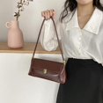 thumbnail image 5 of Bolso de hombro pequeño tipo sobre para mujer Bolso de mano de cuero Mini con cierre de hebilla (café), 5 of 5