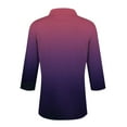 thumbnail image 7 of Xqxayjr Women's Quarter Zip Sweatshirt Tops Casual Graphic 3/4 Sleeve Ombre Gradient Collared Fall Sweaters Tops Comfy Round Neck Shirts Plus Size Outfits, 7 of 7