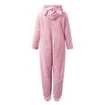 thumbnail image 5 of LIJCC Kid Girls Fleece Lined Onesies Pajamas Warm Zip Up Hooded Fuzzy Sherpa One Piece Onesie Winter Romper Flannel Loungewear Sleepwear, 5 of 6