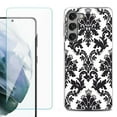 thumbnail image 1 of Shockproof Fashion Phone Case for Samsung Galaxy S23 5G, by OneToughShield ® - Victorian White/Black, 1 of 4