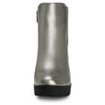 thumbnail image 3 of Unique Bargains Women's Round Toe Zip Block Heel Platform Ankle Boots Silver Grey (Size 6), 3 of 6