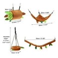 thumbnail image 6 of Unique Bargains Hamster Hammock Sugar Glider Cage Accessories Toys Rat Hammock Small Animals Hanging Bed Hideout Tunnel Swing Rodent Hammock Brown 5 Pcs, 6 of 7