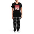 thumbnail image 4 of CafePress - Bacon Warning Sign Women's Dark Pajamas - Women's Short Sleeve Print T-Shirt and Pants Dark Cotton Pajama Set, 4 of 7