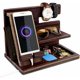 thumbnail image 1 of Regalos de Navidad para hombres Práctica caja de almacenamiento de escritorio de madera y base de carga Soporte para reloj Teléfono Escritorio Regalos de Navidad para hombres para mujeres Regalos para, 1 of 5