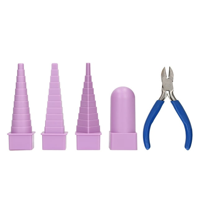4Pcs Bijoux Mandrin Rond Ovale Triangle Carré Outil de Fabrication de Bijoux avec 5in Pince