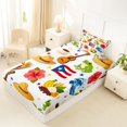 thumbnail image 4 of Manfei Hawaii Beach Twin Sheets,Ocean Wave Floral Stars Bedding,3 Pieces,1 Fitted Sheet and 1 Pillowcase, 4 of 6
