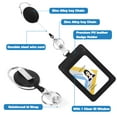 thumbnail image 3 of Toplive Badge Holders with Detachable Neck Lanyard Strap and Retractable Reel Clips Keychain [Two Slots] Leather ID Badge Card Holders - 2 Packs, 3 of 7