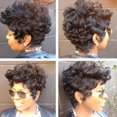 thumbnail image 2 of Peluca de Malla de Rosa Rizada para Mujer Africana Pequeña Rizada de Cabello Corto, 2 of 8