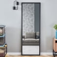 thumbnail image 5 of Full-Length Mirror, Dressing Mirror with Wood Grain Solid Wood Frame, Floor Standing Mirror for Living Room, Bedroom, 65"×22.8", Black, 5 of 9