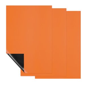 Uxcell Feuille de tableau magnétique à sec pour réfrigérateur, réfrigérateur effaçable tableau blanc orange 0.6mm