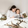 thumbnail image 4 of Castle Fairy Vintage Rustic Cabin Deer Full Size Comforter Sets 3-Piece,Autumn Pine Lake Scenery Bedding Comforter Set,Brown Teal White,Reversible,1 Comforter and 2 Pillowcases, 4 of 6
