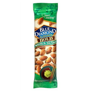 Blue Diamond Almonds Wasabi & Soy Flavored Snack Nuts, Single Serve Bags (1.5 oz, Pack of 12)